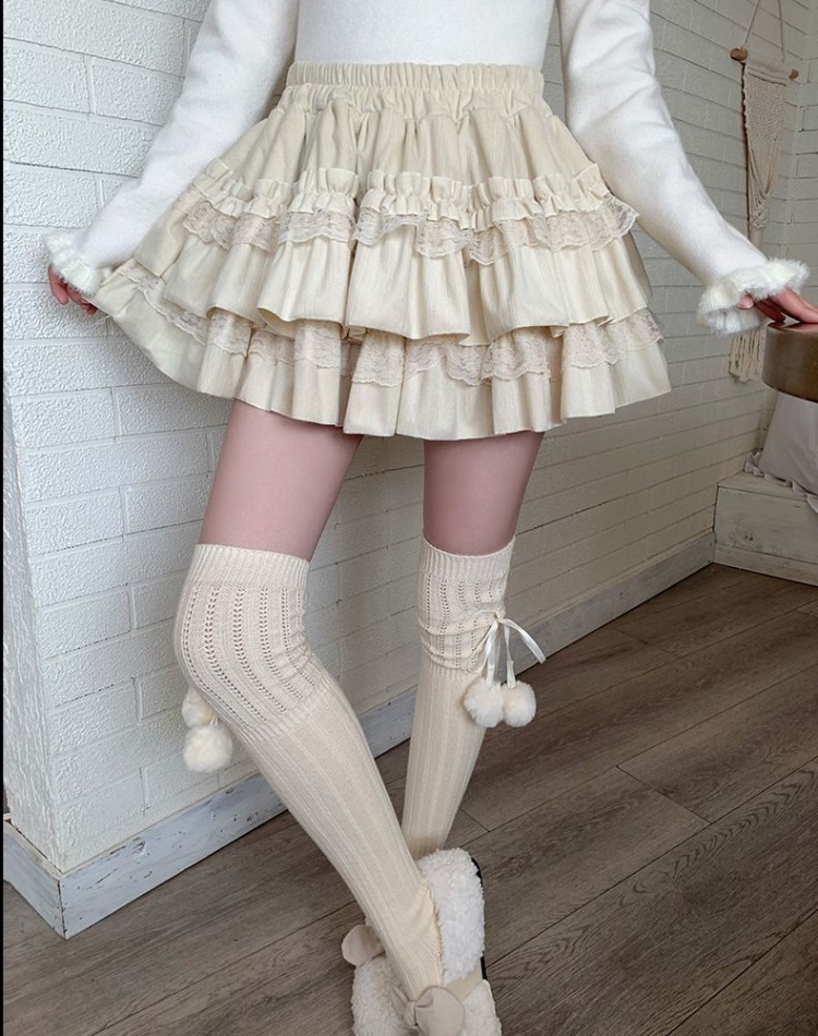 Cake sweet autumn and winter lace skirt for women