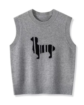 Retro knitted waistcoat autumn and winter tops for women