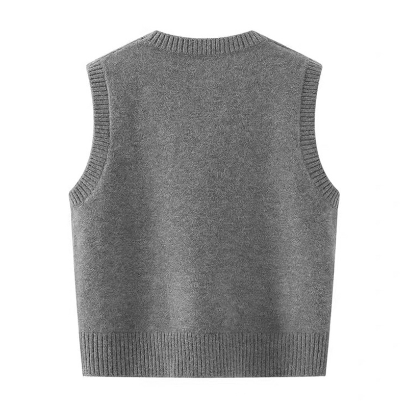Retro knitted waistcoat autumn and winter tops for women