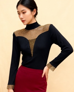 Sueding tops half high collar small shirt