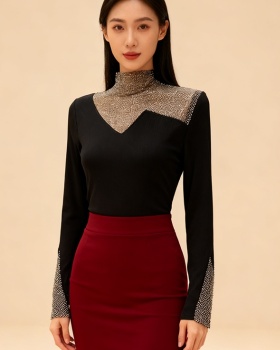 Light luxury thermal tops sueding small shirt for women