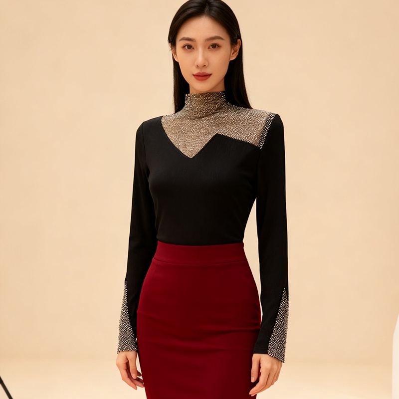 Light luxury thermal tops sueding small shirt for women