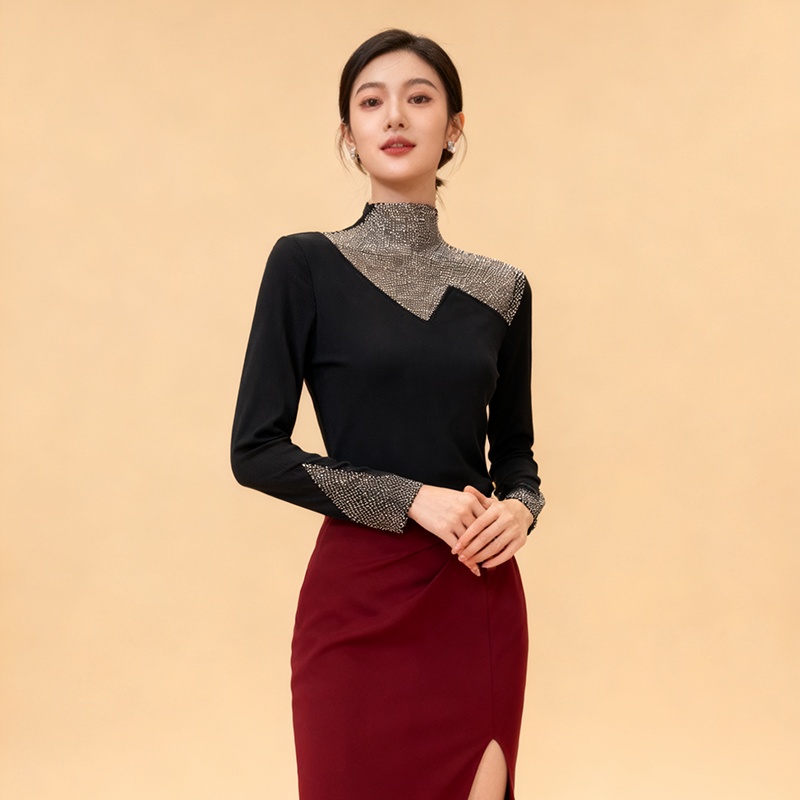 Light luxury thermal tops sueding small shirt for women