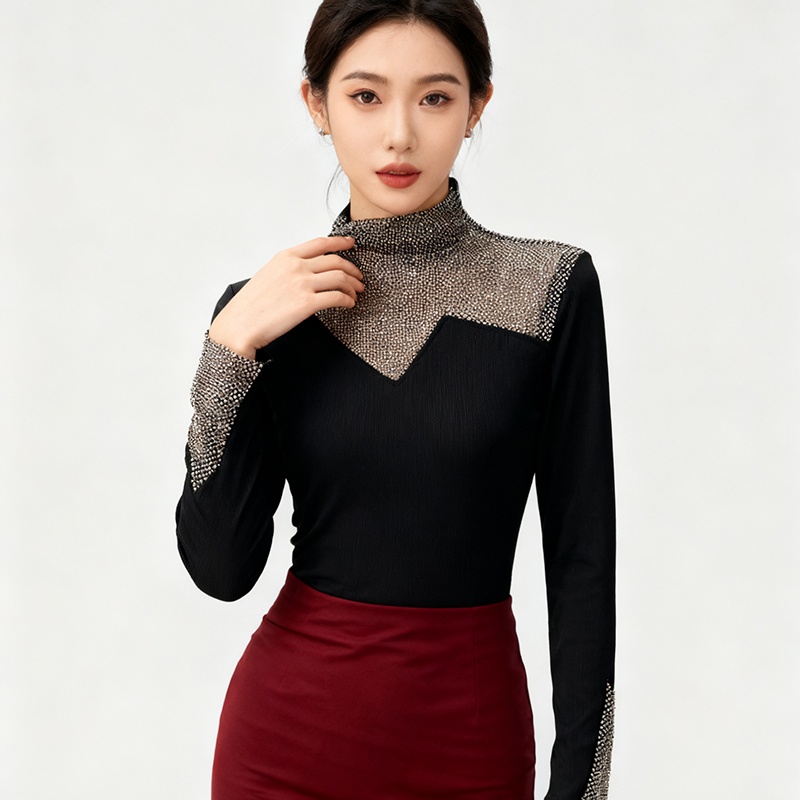 Light luxury thermal tops sueding small shirt for women