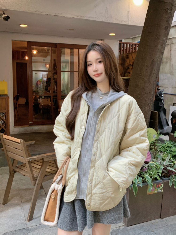 Thermal splice cotton coat Korean style winter coat