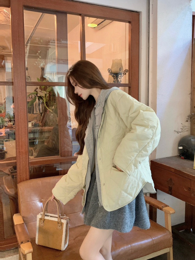 Thermal splice cotton coat Korean style winter coat
