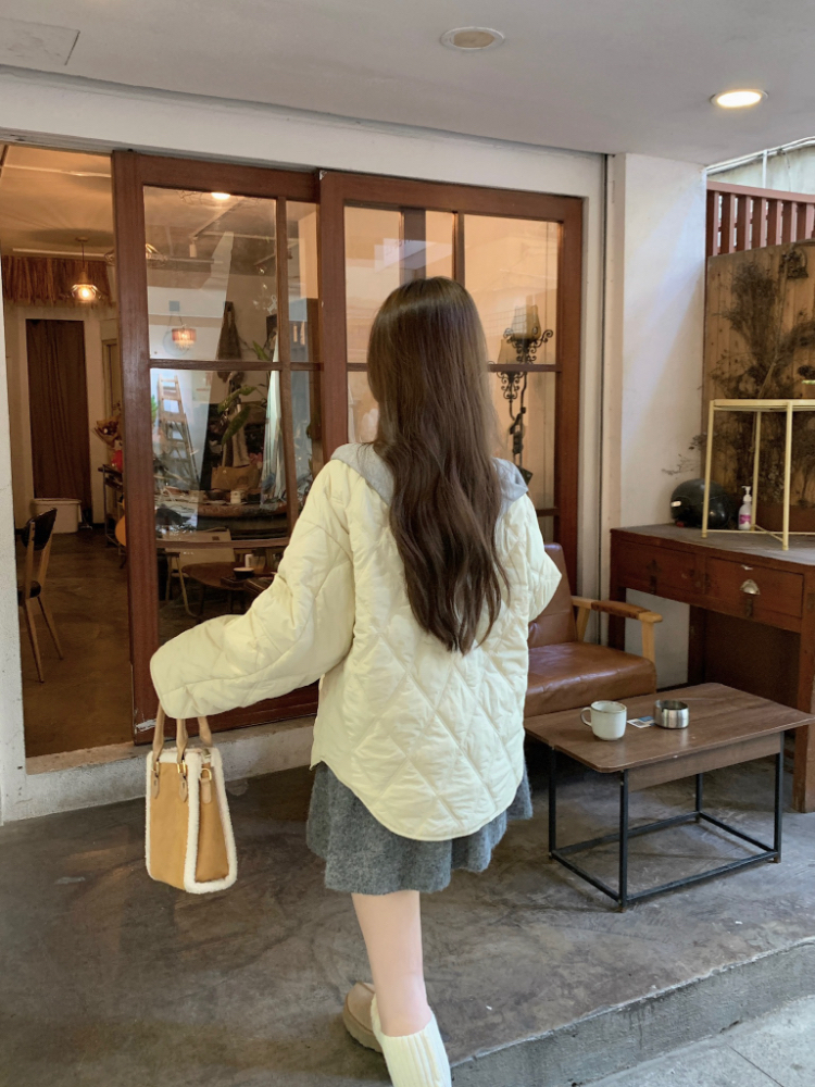 Thermal splice cotton coat Korean style winter coat