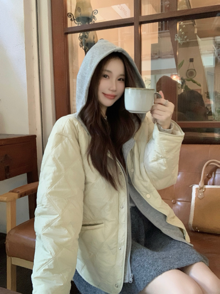 Thermal splice cotton coat Korean style winter coat