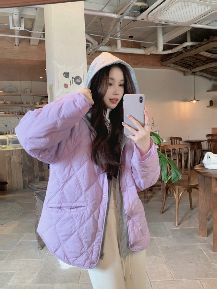 Thermal splice cotton coat Korean style winter coat
