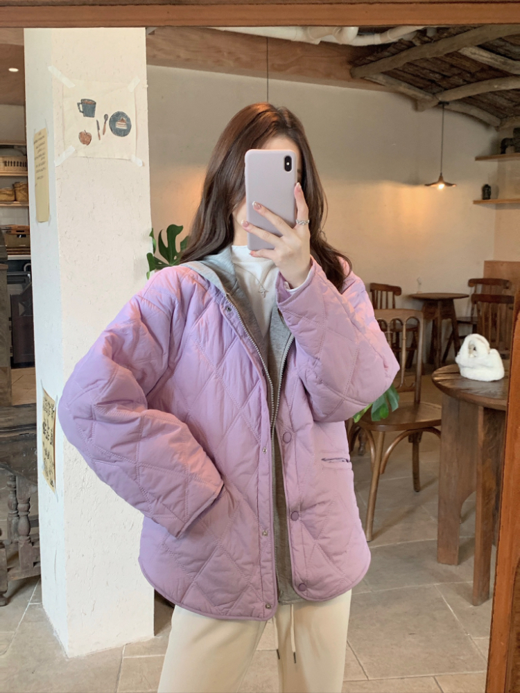Thermal splice cotton coat Korean style winter coat