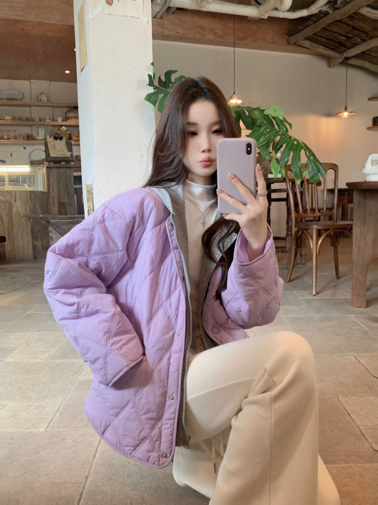 Thermal splice cotton coat Korean style winter coat