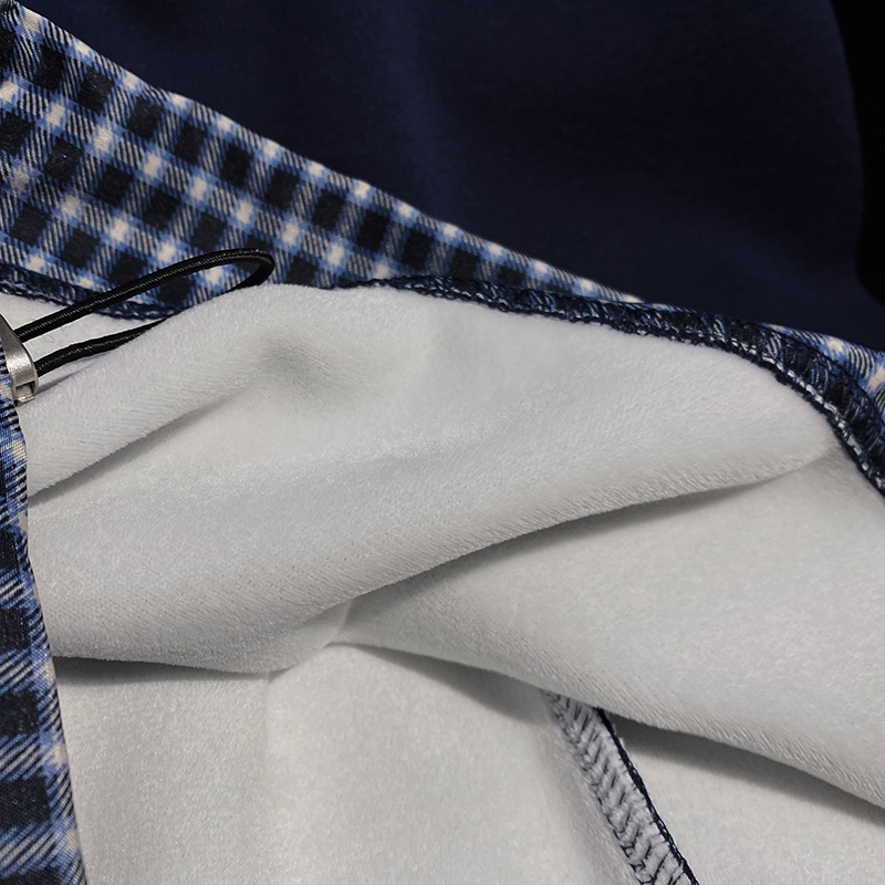 Plus velvet thermal tops cstand collar Pseudo-two hoodie for men