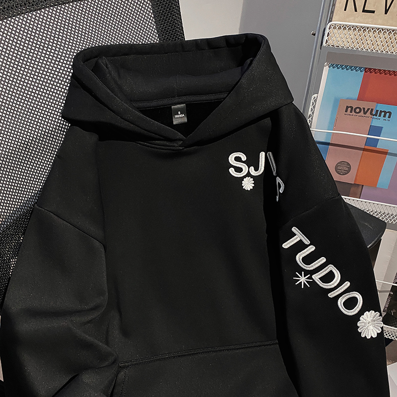 Hooded large yard winter tops plus velvet thermal long hoodie