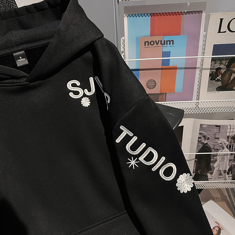 Hooded large yard winter tops plus velvet thermal long hoodie