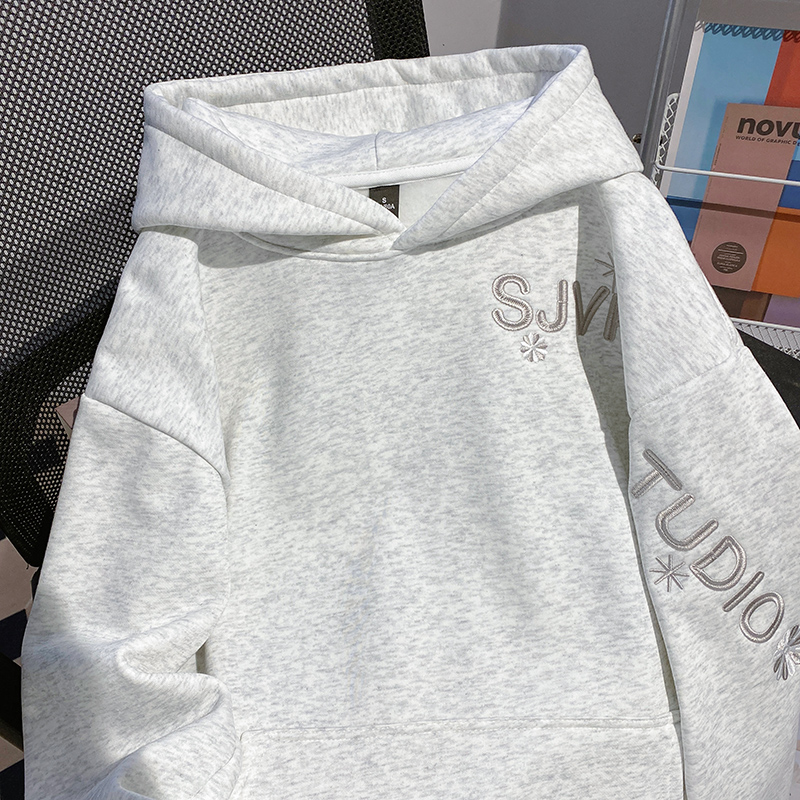 Hooded large yard winter tops plus velvet thermal long hoodie