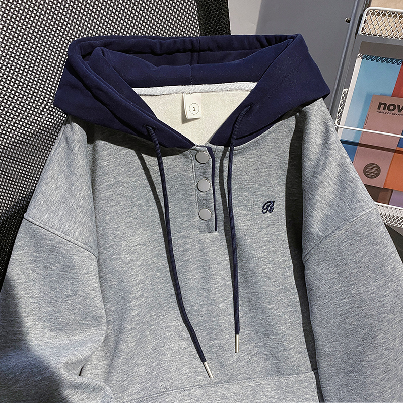 Autumn and winter pure cotton tops thermal hoodie