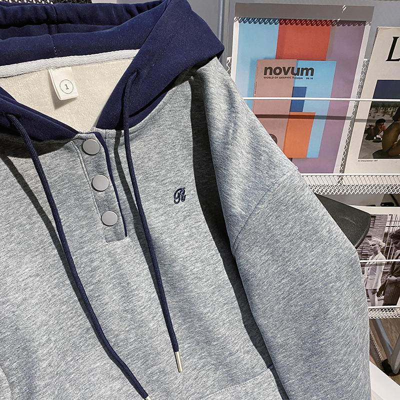 Autumn and winter pure cotton tops thermal hoodie