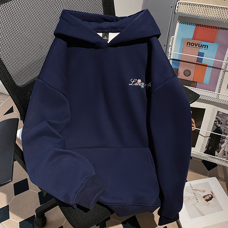 Embroidered flowers tops Korean style hoodie for women