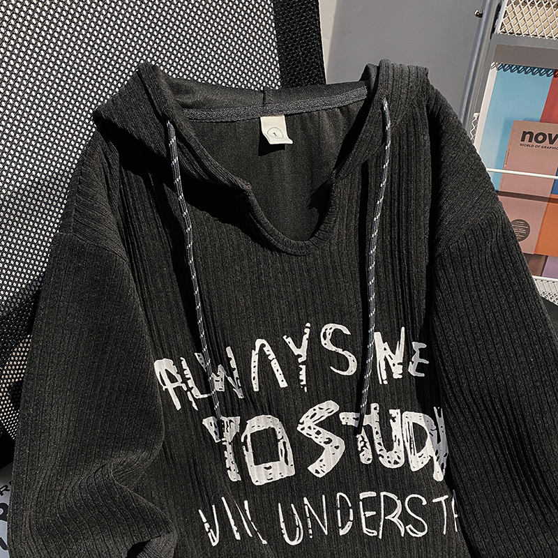 Korean style loose tops pit stripe T-shirt for women