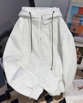 Thermal pure hoodie loose plus velvet tops