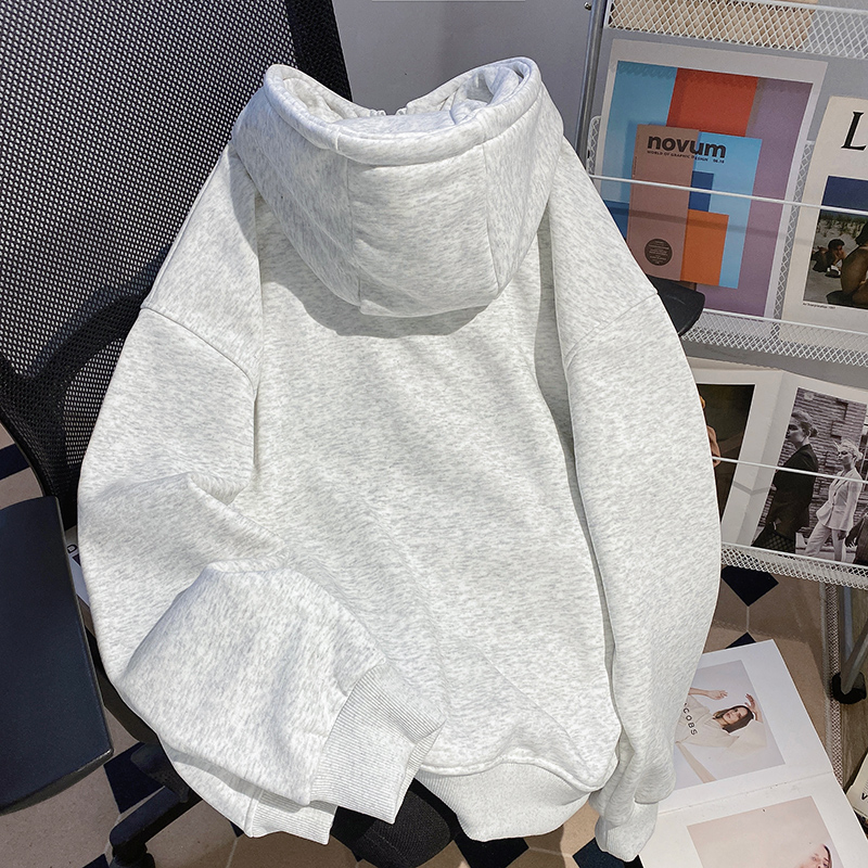 Thermal pure hoodie loose plus velvet tops