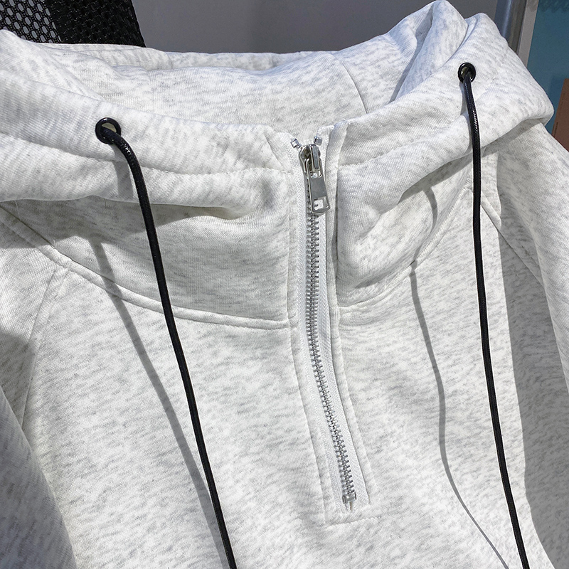 Thermal pure hoodie loose plus velvet tops
