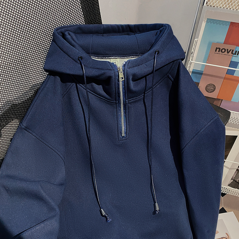 Thermal pure hoodie loose plus velvet tops