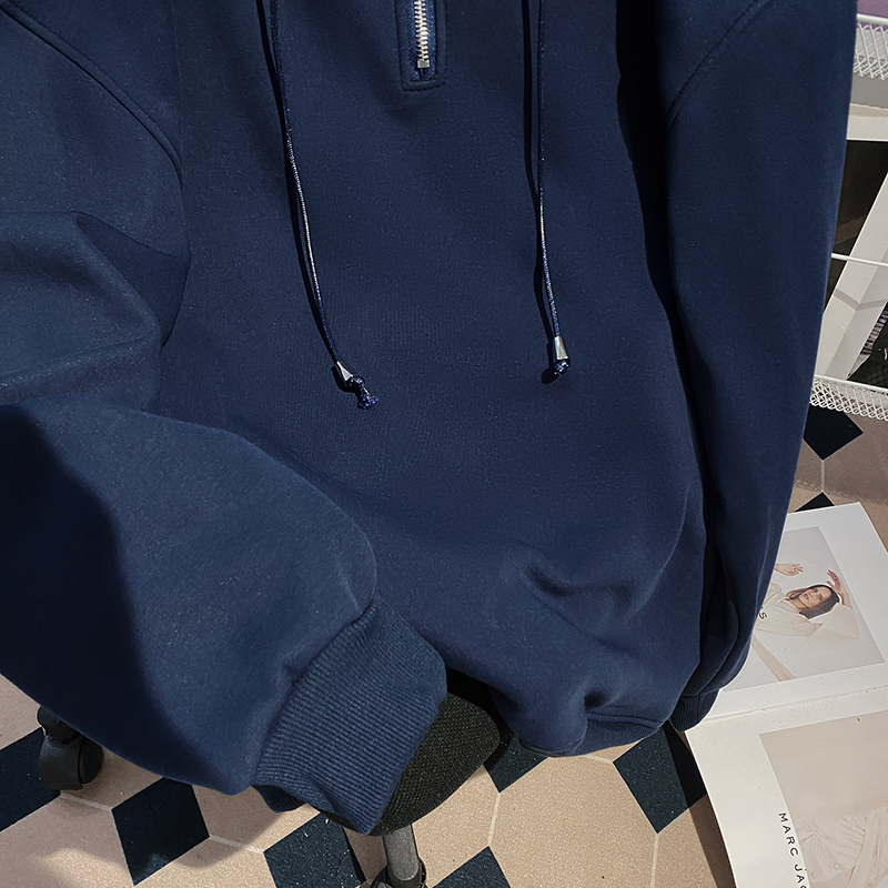 Thermal pure hoodie loose plus velvet tops
