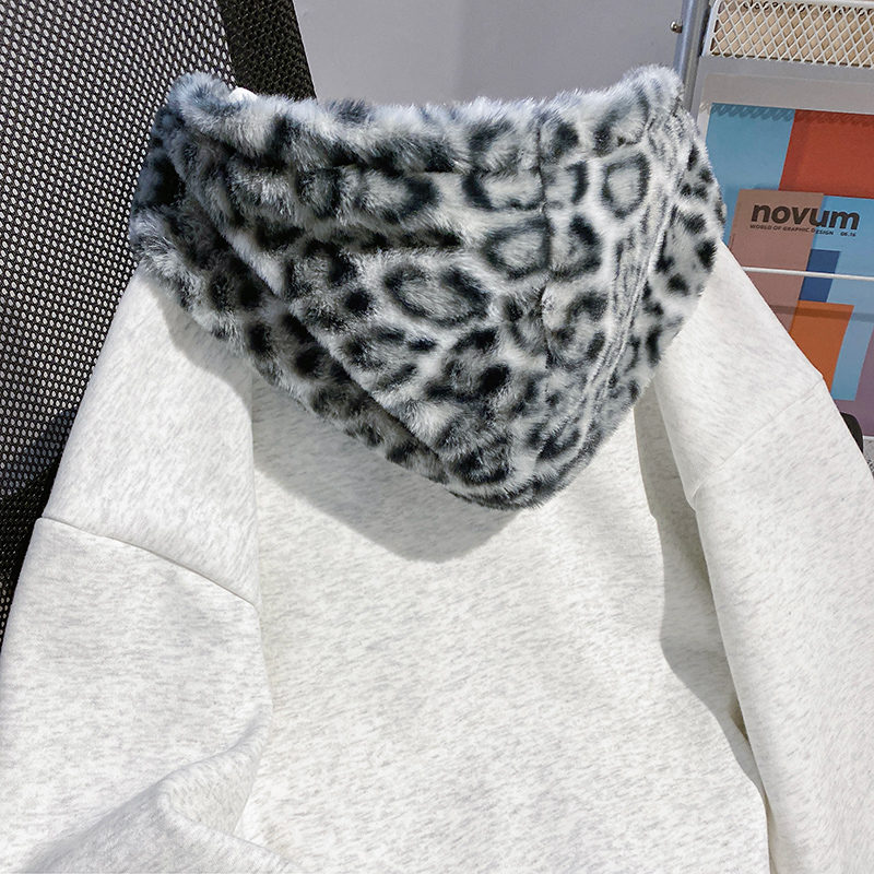 Plus velvet thermal loose coat couples zip cardigan