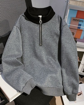 Zip pure cotton hoodie thermal tops for women