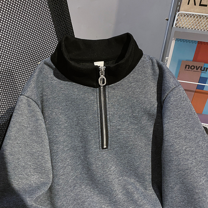 Zip pure cotton hoodie thermal tops for women