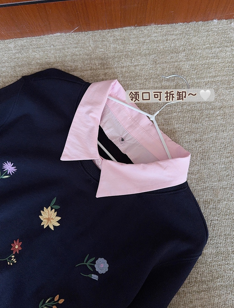 Plus velvet cartoon tops thermal loose hoodie for women