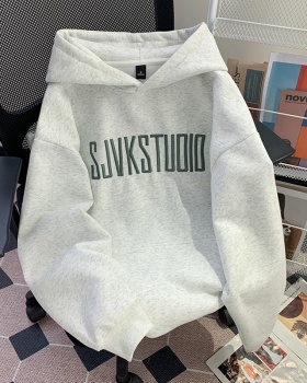 Cotton loose tops spring milk silk hoodie for women