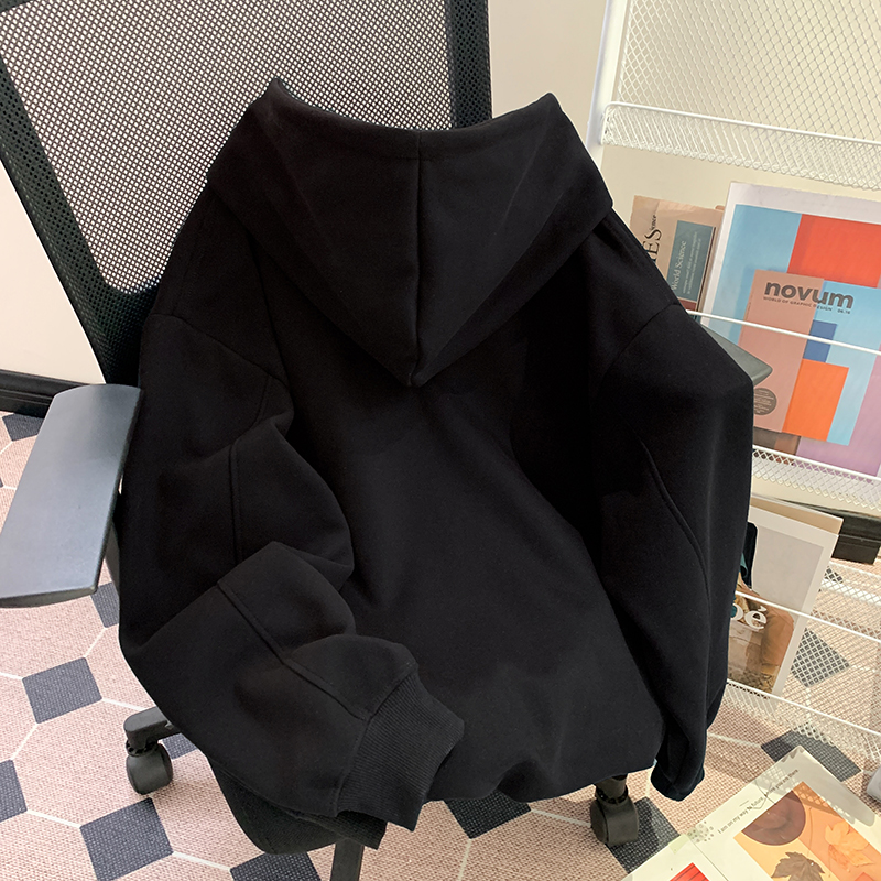 Cotton loose tops spring milk silk hoodie for women