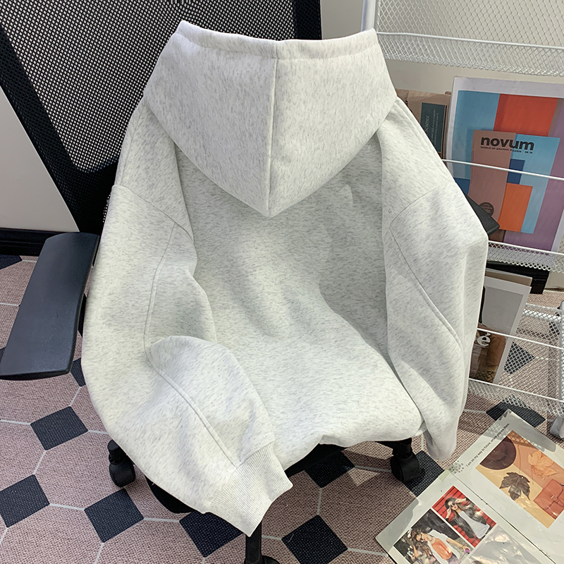 Cotton loose tops spring milk silk hoodie for women