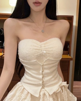 Bow enticement pinched waist wrapped chest tops