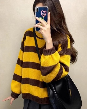 Mixed colors tops Korean style sweater for women