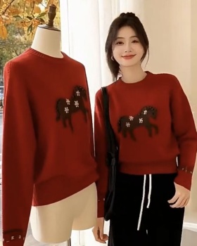 Korean style winter red sweater