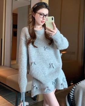 Loose lazy skirt winter sweater 2pcs set for women