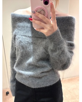 Knitted inside the ride tops pullover mink velvet sweater