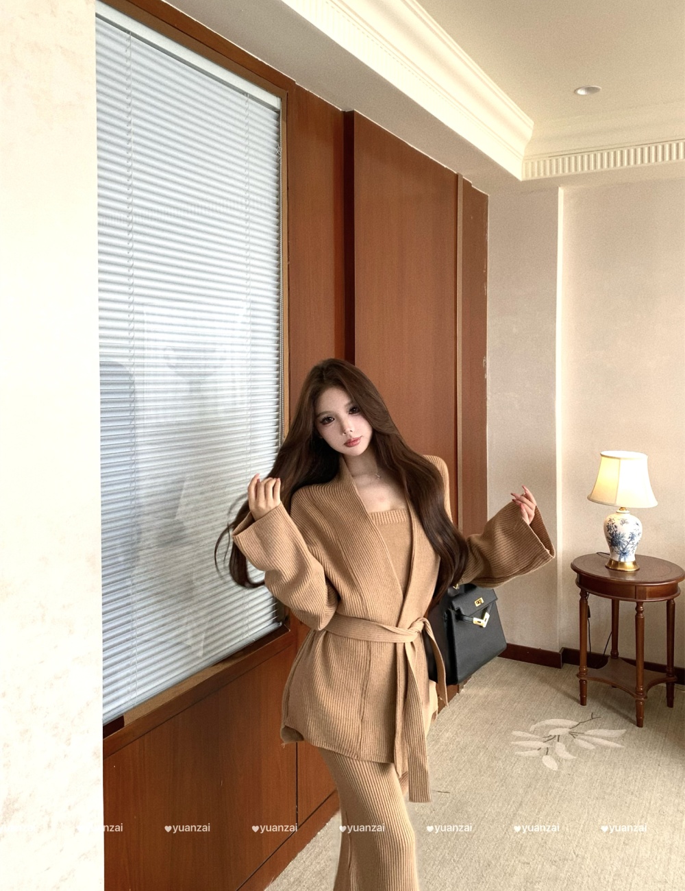 Wrapped chest sweater long skirt 3pcs set for women