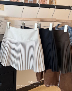 Pleated woolen short skirt high waist autumn and winter skirt