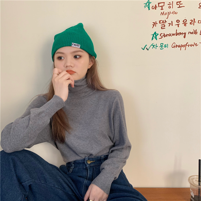 All-match pit stripe bottoming sweater for women