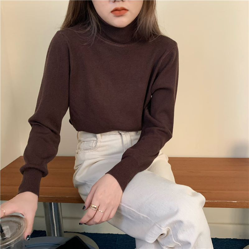 All-match pit stripe bottoming sweater for women