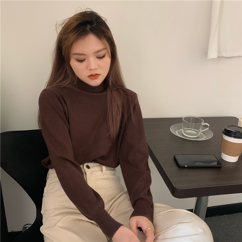 All-match pit stripe bottoming sweater for women