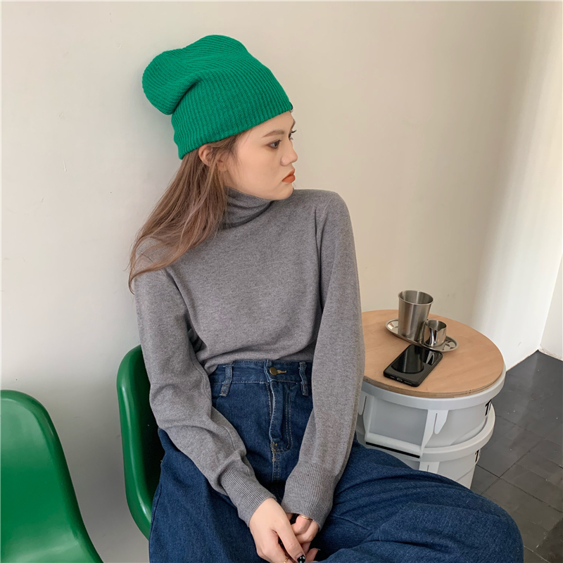 All-match pit stripe bottoming sweater for women