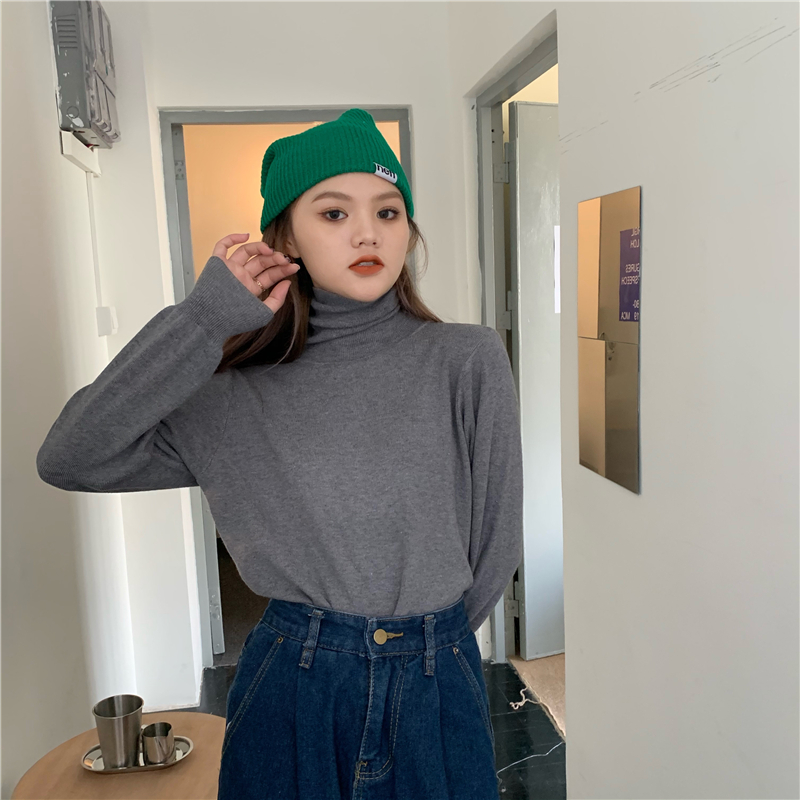 All-match pit stripe bottoming sweater for women