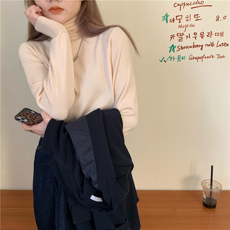 All-match pit stripe bottoming sweater for women