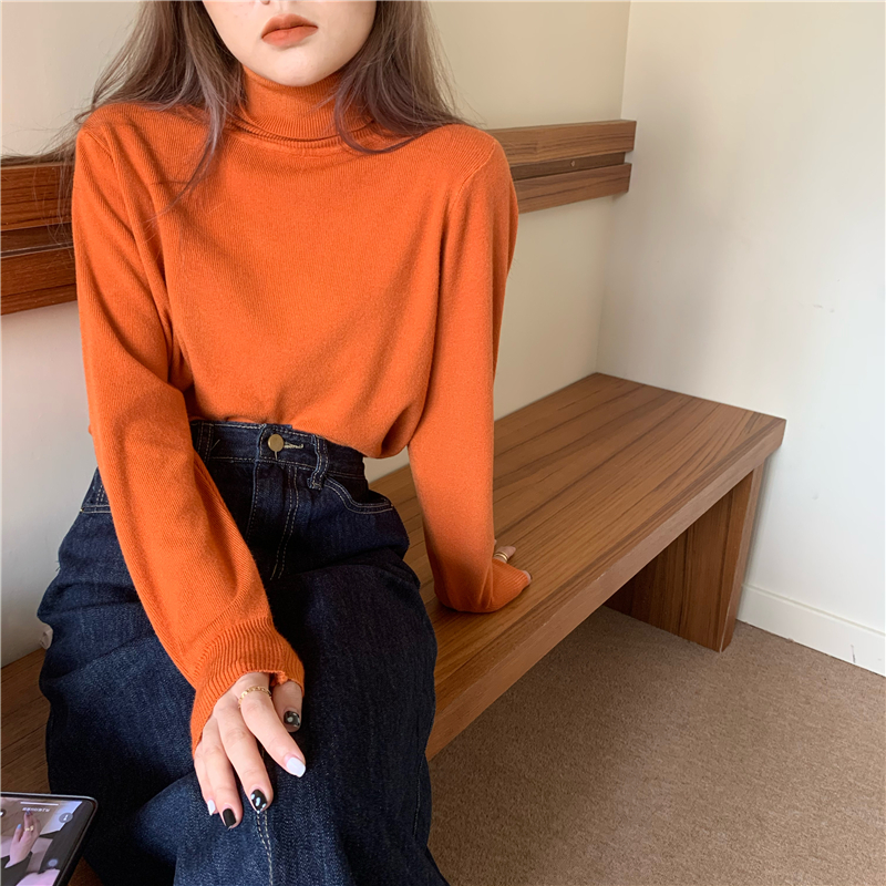 All-match pit stripe bottoming sweater for women