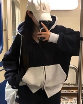 Autumn loose coat hooded long sleeve hoodie for women